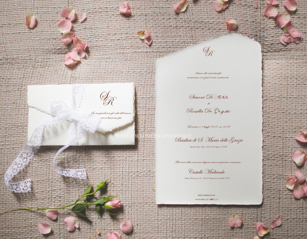 Partecipazione matrimonio originale carta Amalfitana fatta a mano  Partecipazione di matrimonio A6 senza busta Partecipazione di matrimonio in  originale